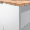 Ilot de cuisine moderne 160 cm blanc brillant/chêne wotan Solena