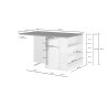 Ilot de cuisine moderne 160 cm blanc brillant/chêne wotan Solena