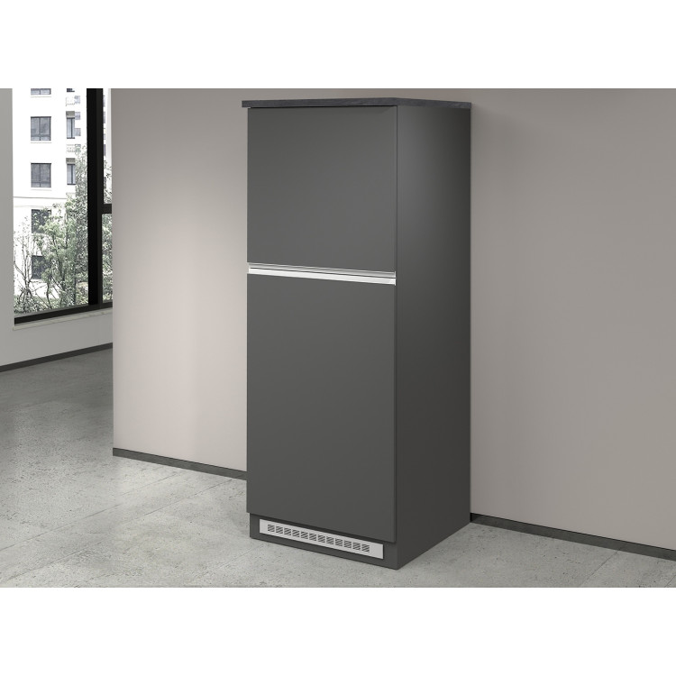 Meuble pour frigo encastrable 60 cm anthracite mat/béton Solena