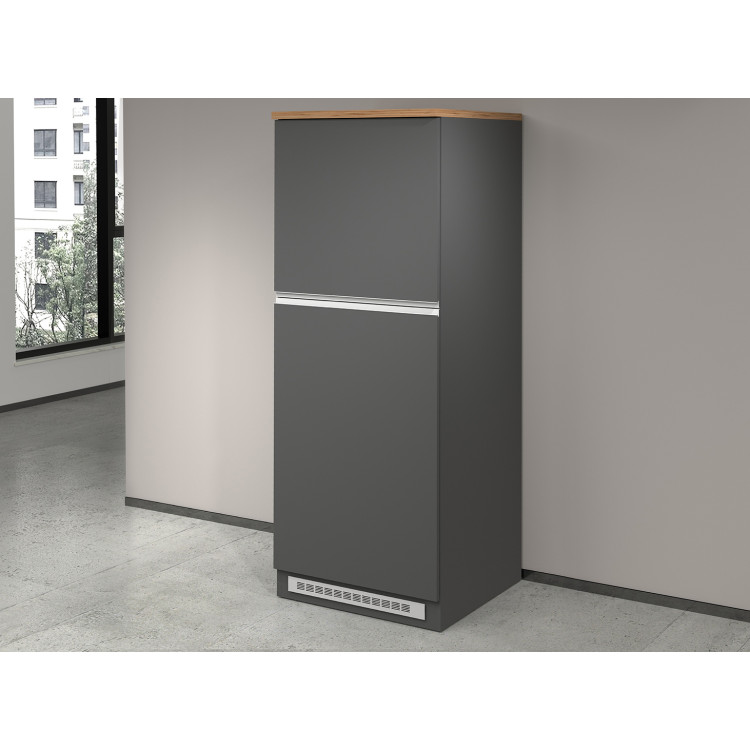 Meuble pour frigo encastrable 60 cm anthracite mat/chêne wotan Solena