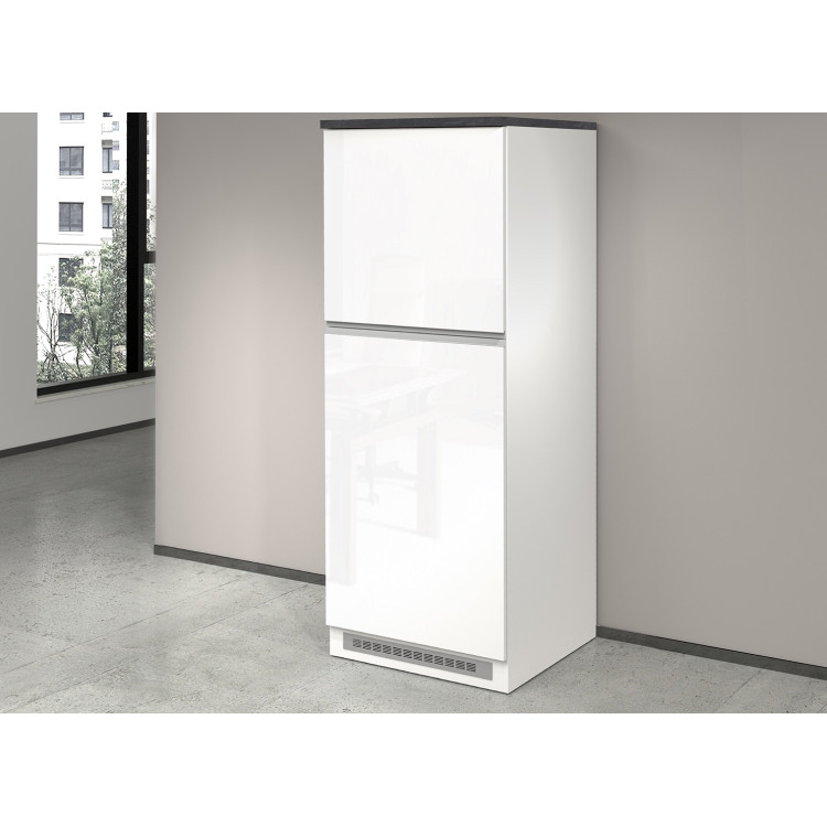 Meuble pour frigo encastrable 60 cm blanc/béton Solena