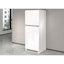 Meuble pour frigo encastrable 60 cm blanc/chêne wotan Solena