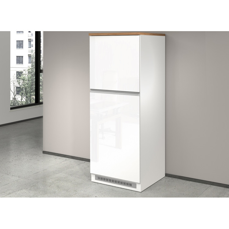 Meuble pour frigo encastrable 60 cm blanc/chêne wotan Solena