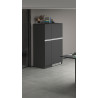 Meuble pour frigo encastrable 90 cm anthracite mat/béton Solena