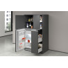 Meuble pour frigo encastrable 90 cm anthracite mat/béton Solena