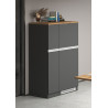 Meuble pour frigo encastrable 90 cm anthracite mat/chêne wotan Solena