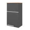 Meuble pour frigo encastrable 90 cm anthracite mat/chêne wotan Solena