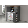 Meuble pour frigo encastrable 90 cm anthracite mat/chêne wotan Solena