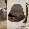Chevet suspendu style nature en acacia massif marron Cover (lot de 2)