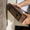 Chevet suspendu style nature en acacia massif marron Cover (lot de 2)