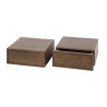 Chevet suspendu style nature en acacia massif brun Frany (lot de 2)