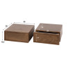 Chevet suspendu style nature en acacia massif brun Frany (lot de 2)
