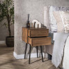 Chevet style nature en acacia massif finition brun Frany