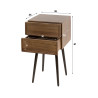 Chevet style nature en acacia massif finition brun Frany