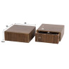 Chevet suspendu H 14 cm en acacia massif brun Carvie (lot de 2)