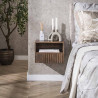 Chevet suspendu style nature H 25 cm en acacia massif brun Carvie