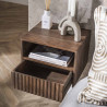Chevet suspendu style nature H 25 cm en acacia massif brun Carvie
