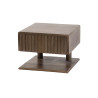 Chevet suspendu style nature H 27 cm en acacia massif brun Carvie