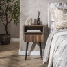 Chevet style nature en acacia massif brun Carvie