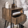 Chevet style nature en acacia massif brun Carvie