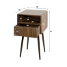 Chevet style nature en acacia massif brun Carvie
