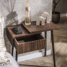 Chevet style nature 1 tiroir en acacia massif brun Carvie