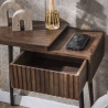Chevet style nature 1 tiroir en acacia massif brun Carvie