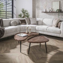 Table basse style nature en acacia massif brun Carvie (lot de 2)