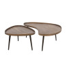 Table basse style nature en acacia massif brun Carvie (lot de 2)