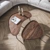 Table basse style nature en acacia massif brun Carvie (lot de 2)