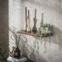 Etagère murale style nature 60 cm en acacia massif brun Carvie