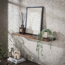 Etagère murale style nature 90 cm en acacia massif brun Carvie