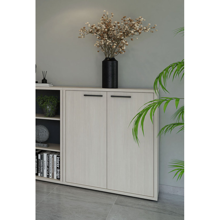 Armoire basse de bureau contemporaine chêne clair Lexos