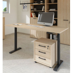 Bureau assis-debout électrique chêne sable Lexos