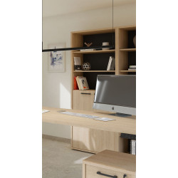 Armoire combinée de bureau contemporaine chêne sable Lexos