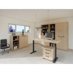 Ensemble de bureau complet contemporain chêne sable Lexos