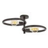 Plafonnier moderne 2 lampes en métal noir Pedge