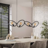 Suspension moderne 4 lampes en métal noir arctique Lolie