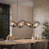 Suspension moderne 4 lampes en métal noir arctique Lolie