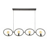 Suspension moderne 4 lampes en métal noir arctique Lolie