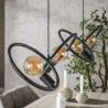 Suspension moderne 4 lampes en métal noir arctique Lolie