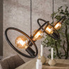 Suspension moderne 4 lampes en métal noir arctique Lolie