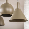 Suspension industrielle 5 lampes en métal beige Metalika