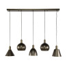 Suspension industrielle 5 lampes en métal brun Metalika