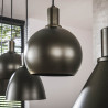 Suspension industrielle 5 lampes en métal brun Metalika