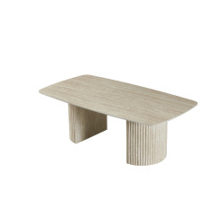 Table moderne en céramique aspect travertin Judy
