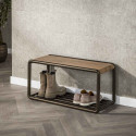 Banc à chaussures industriel métal et bois Luna