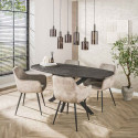 Table de salle à manger ovale 180 cm gris métallisé Eugénie