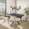 Table de salle à manger ovale 180 cm gris métallisé Eugénie
