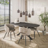 Table de salle à manger ovale 180 cm gris métallisé Eugénie
